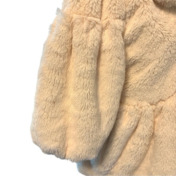 Vintage Y2K Cream Faux Fur Lined Jacket Cropped length by Forever size Small - Picture 9 of 14